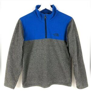 the north face kids blue and grey half zip fleece sweater size L